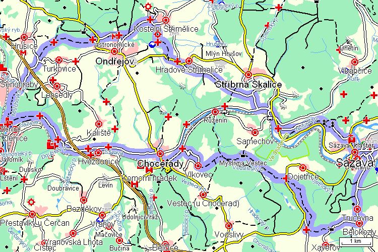 Mapa cyklotrasy Mapa cyklotrasy