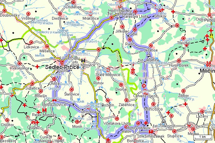 Mapa cyklotrasy Mapa cyklotrasy