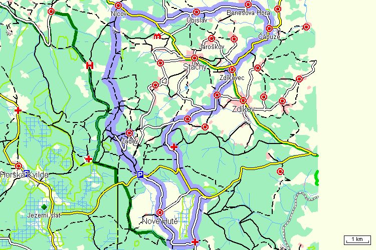 Mapa cyklotrasy Mapa cyklotrasy