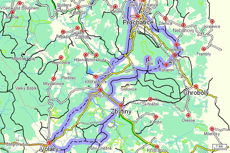 Mapa cyklotrasy