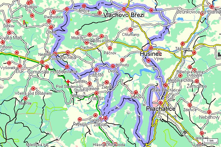 Mapa cyklotrasy Mapa cyklotrasy