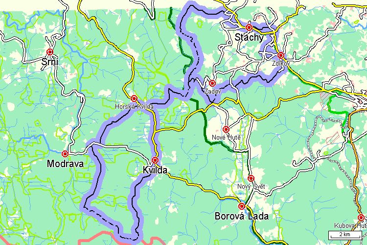 Mapa cyklotrasy Mapa cyklotrasy