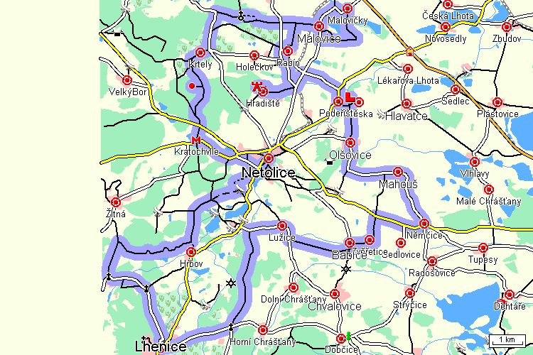 Mapa cyklotrasy Mapa cyklotrasy