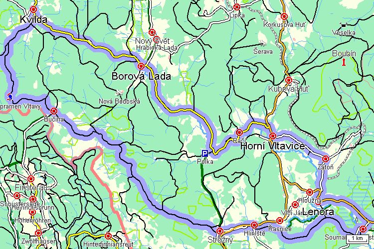 Mapa cyklotrasy Mapa cyklotrasy