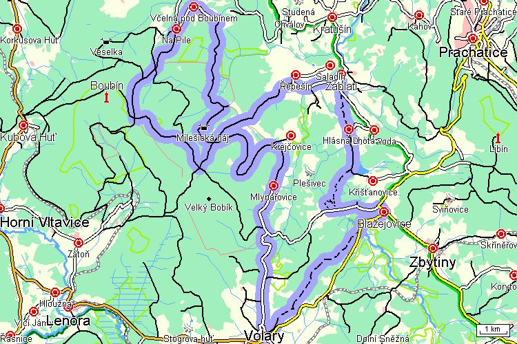 Mapa cyklotrasy Mapa cyklotrasy