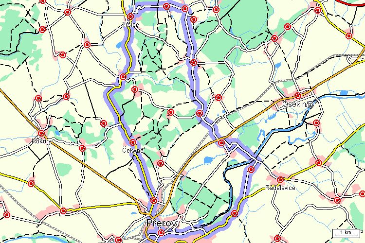 Mapa cyklotrasy