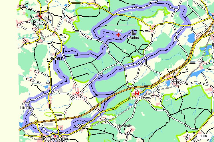 Mapa cyklotrasy