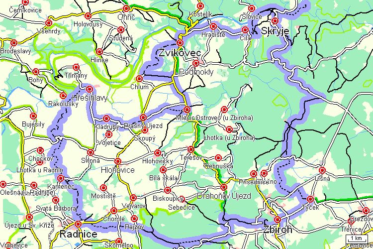 Mapa cyklotrasy