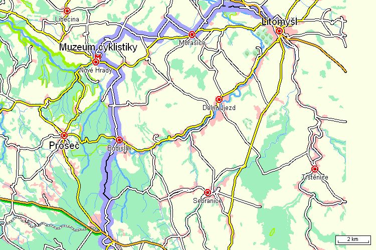 Mapa cyklotrasy