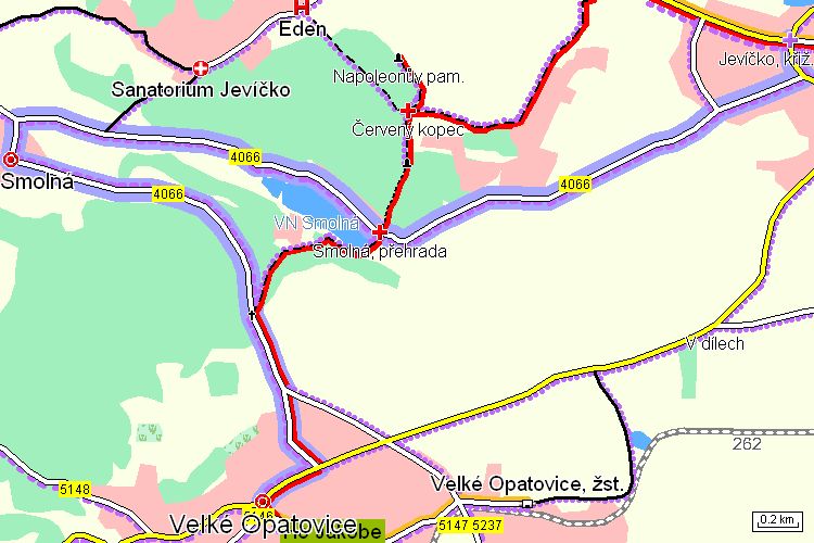 Mapa cyklotrasy Mapa cyklotrasy