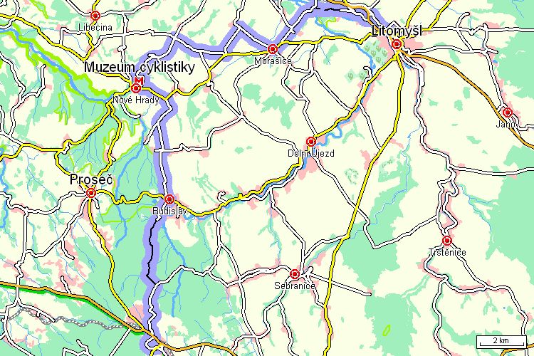 Mapa cyklotrasy Mapa cyklotrasy