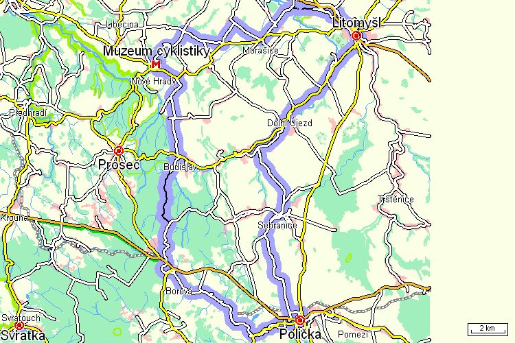 Mapa cyklotrasy