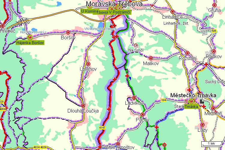 Mapa cyklotrasy Mapa cyklotrasy