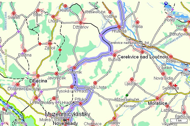 Mapa cyklotrasy Mapa cyklotrasy