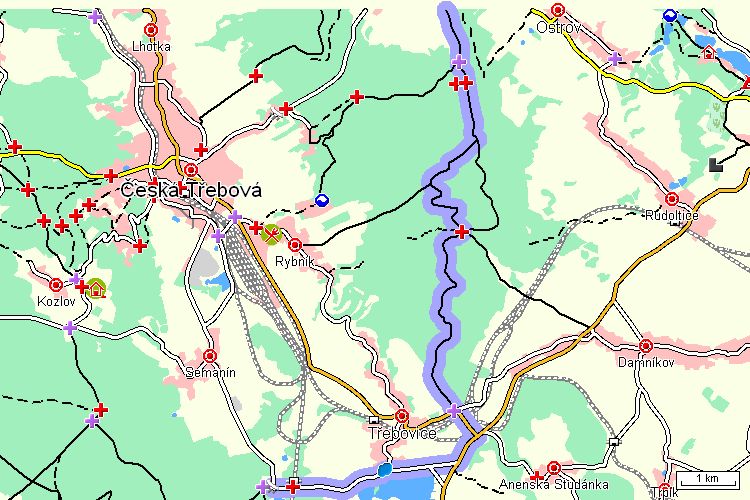 Mapa cyklotrasy Mapa cyklotrasy