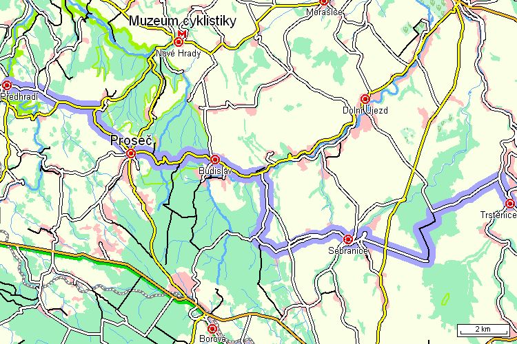 Mapa cyklotrasy Mapa cyklotrasy