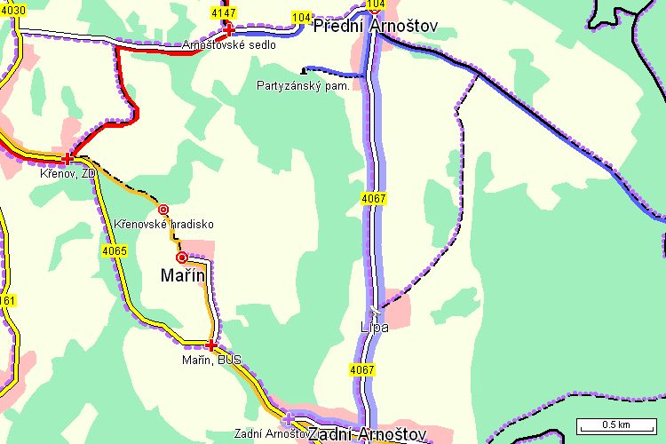Mapa cyklotrasy Mapa cyklotrasy
