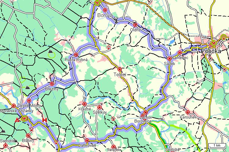 Mapa cyklotrasy Mapa cyklotrasy