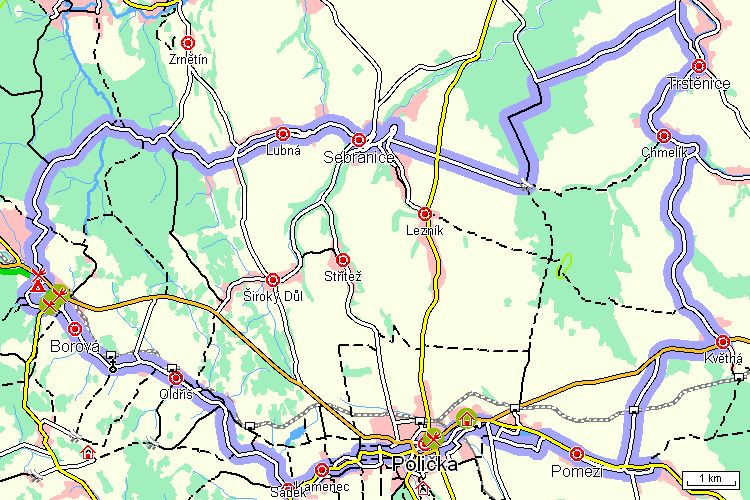 Mapa cyklotrasy