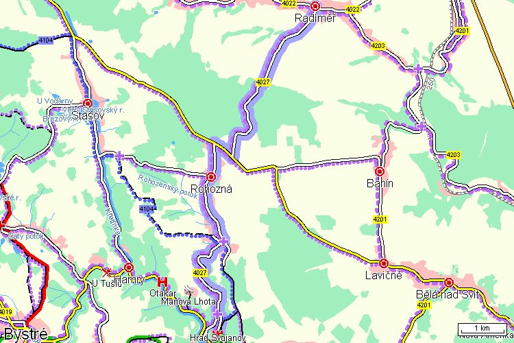 Mapa cyklotrasy Mapa cyklotrasy