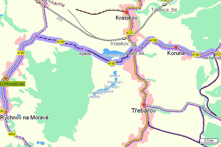 Mapa cyklotrasy Mapa cyklotrasy