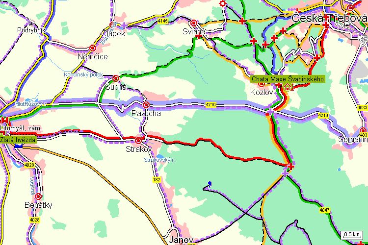 Mapa cyklotrasy Mapa cyklotrasy