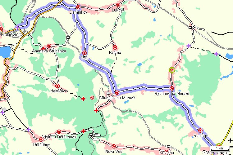 Mapa cyklotrasy