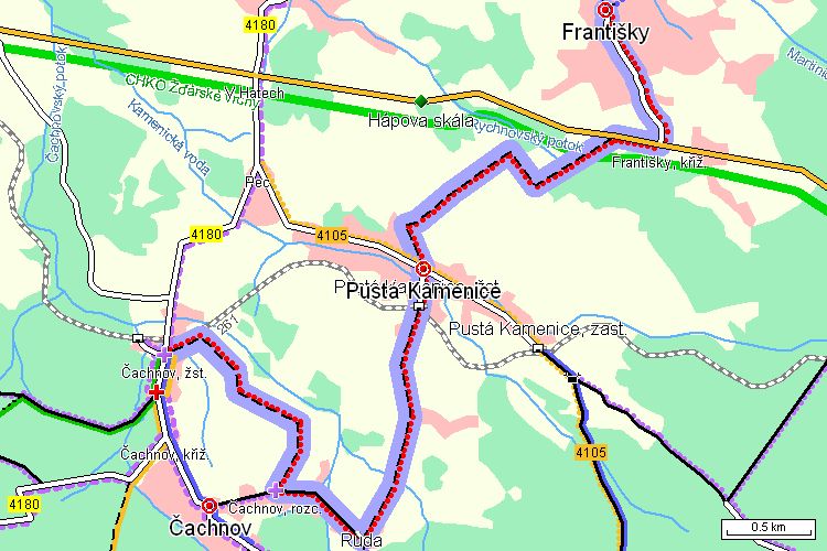 Mapa cyklotrasy Mapa cyklotrasy