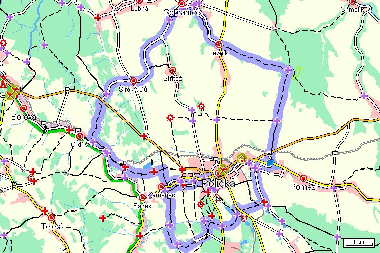 Mapa cyklotrasy