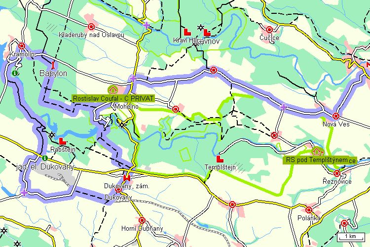 Mapa cyklotrasy Mapa cyklotrasy