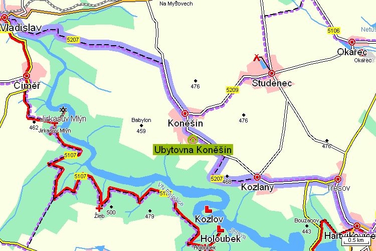 Mapa cyklotrasy Mapa cyklotrasy