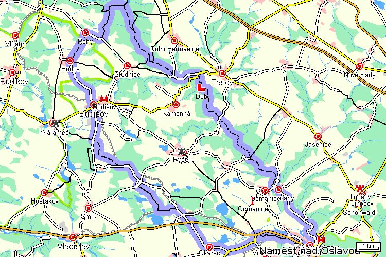 Mapa cyklotrasy Mapa cyklotrasy