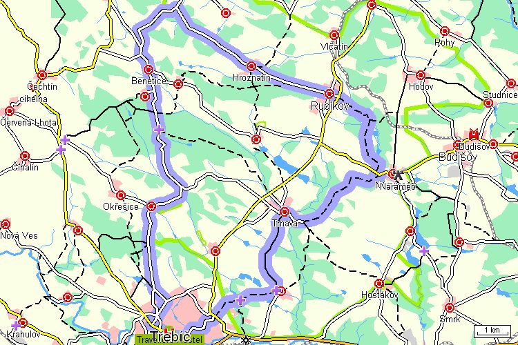 Mapa cyklotrasy Mapa cyklotrasy