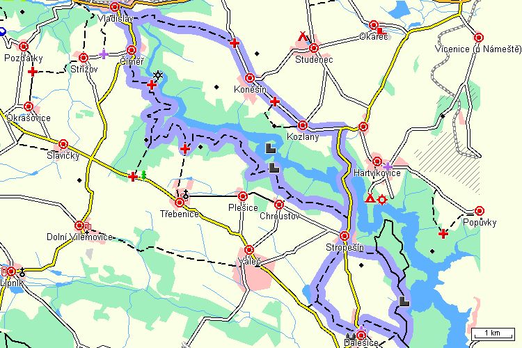 Mapa cyklotrasy
