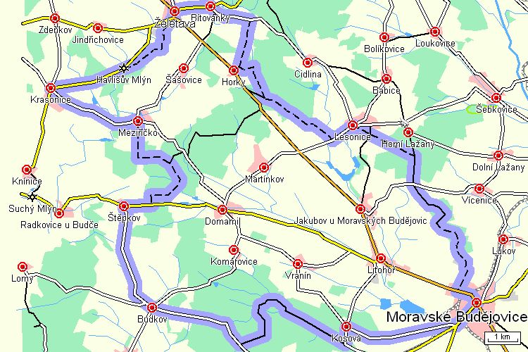 Mapa cyklotrasy Mapa cyklotrasy