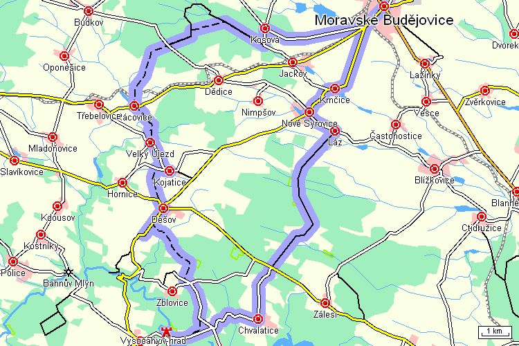 Mapa cyklotrasy