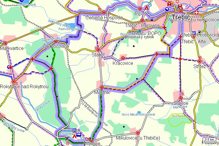 Mapa cyklotrasy Mapa cyklotrasy