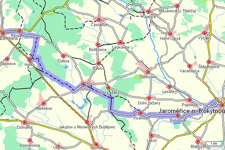 Mapa cyklotrasy