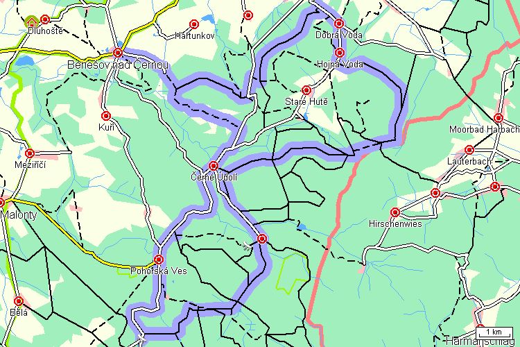 Mapa cyklotrasy