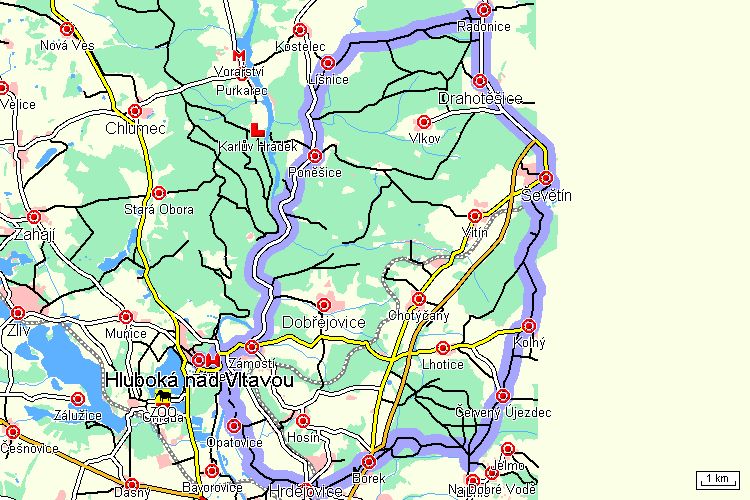 Mapa cyklotrasy