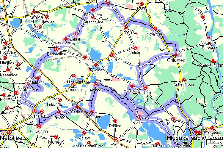 Mapa cyklotrasy