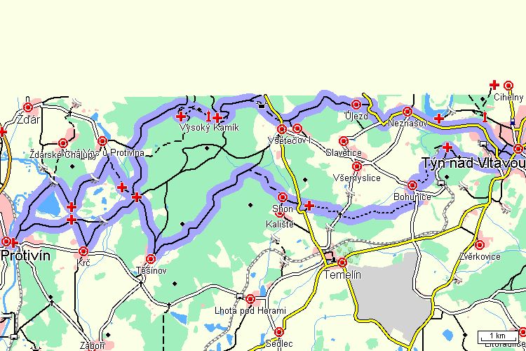 Mapa cyklotrasy Mapa cyklotrasy