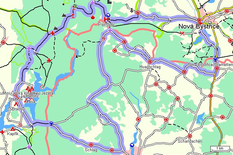 Mapa cyklotrasy