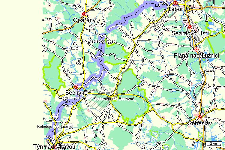 Mapa cyklotrasy