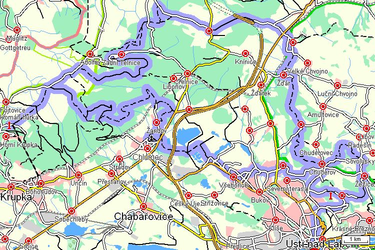 Mapa cyklotrasy