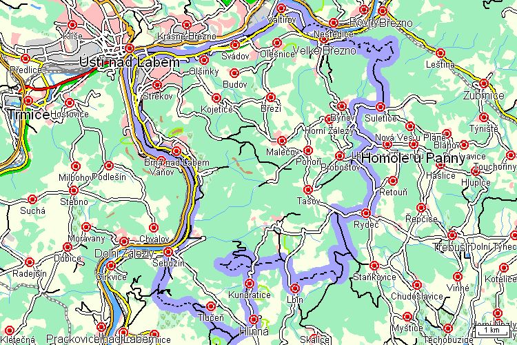 Mapa cyklotrasy Mapa cyklotrasy