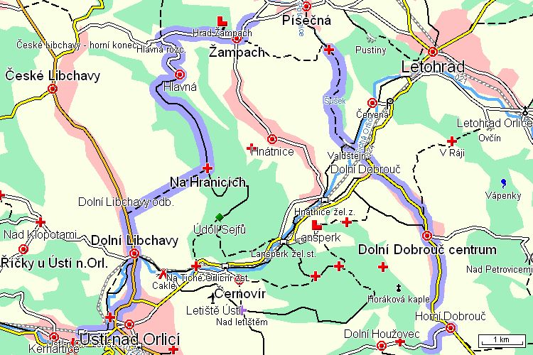 Mapa cyklotrasy