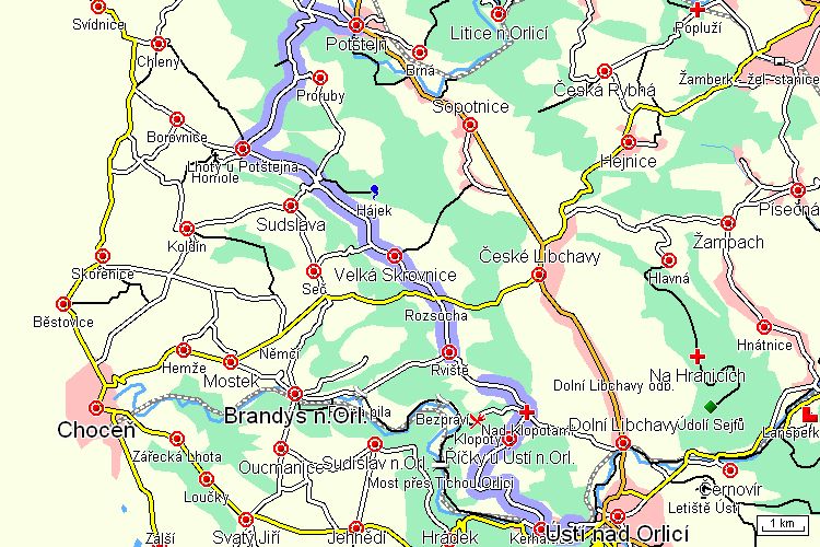 Mapa cyklotrasy