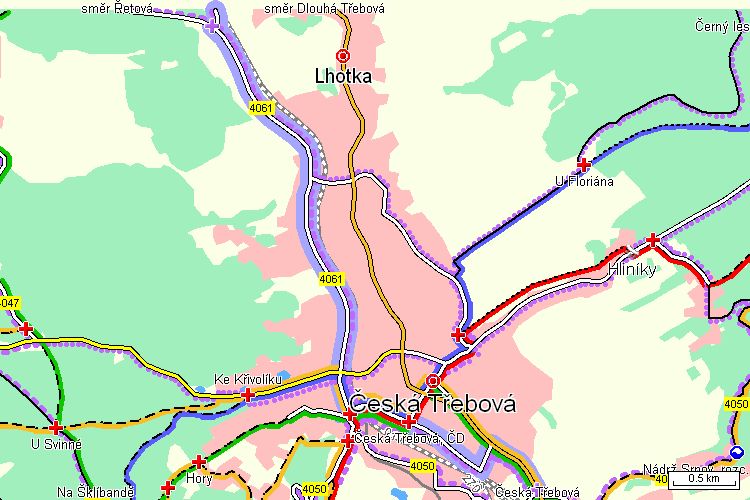 Mapa cyklotrasy Mapa cyklotrasy