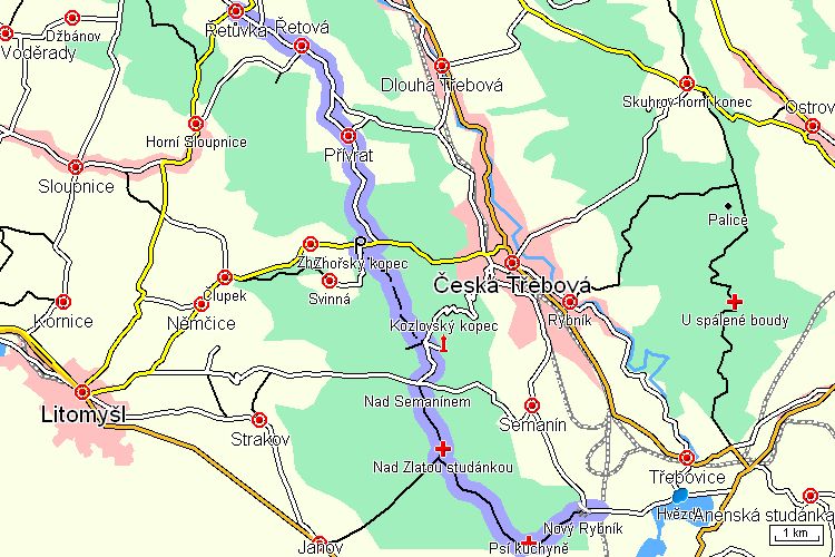 Mapa cyklotrasy